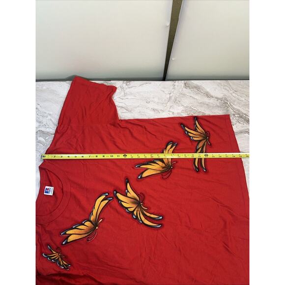 Vintage 90s Butterfly Graphic T Shirt Red Size XL Single Stitch - Picture 6 of 7